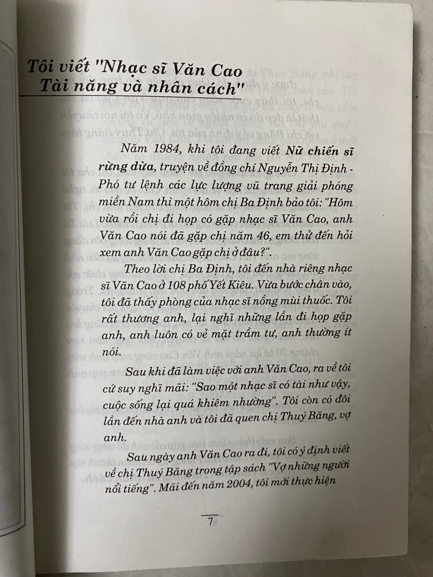 Nhạc sỹ Văn Cao tài năng và nhân cách- sách lưu kho mới 80-90.%